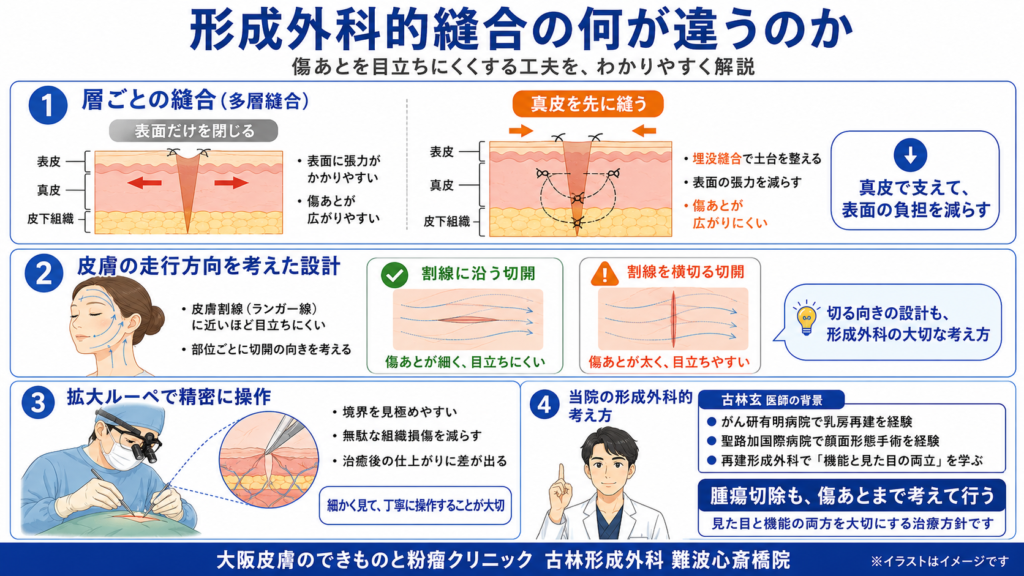 形成外科的縫合の何が違うのか