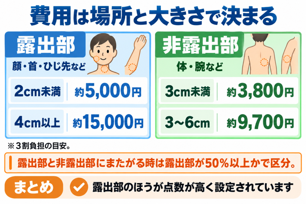 費用は場所と大きさで決まる